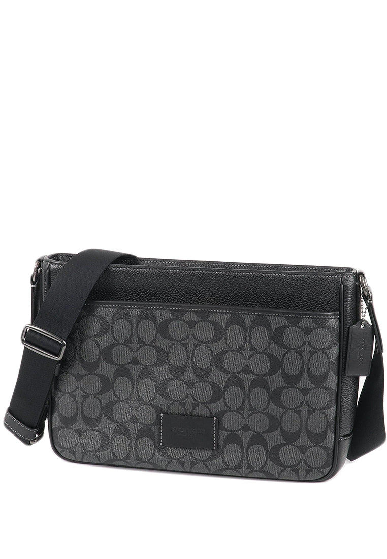 Coach Mens District Crossbody In Signature Canvas - Black