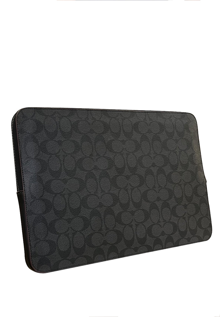 Coach Mens Laptop Case In Signature Canvas - Black