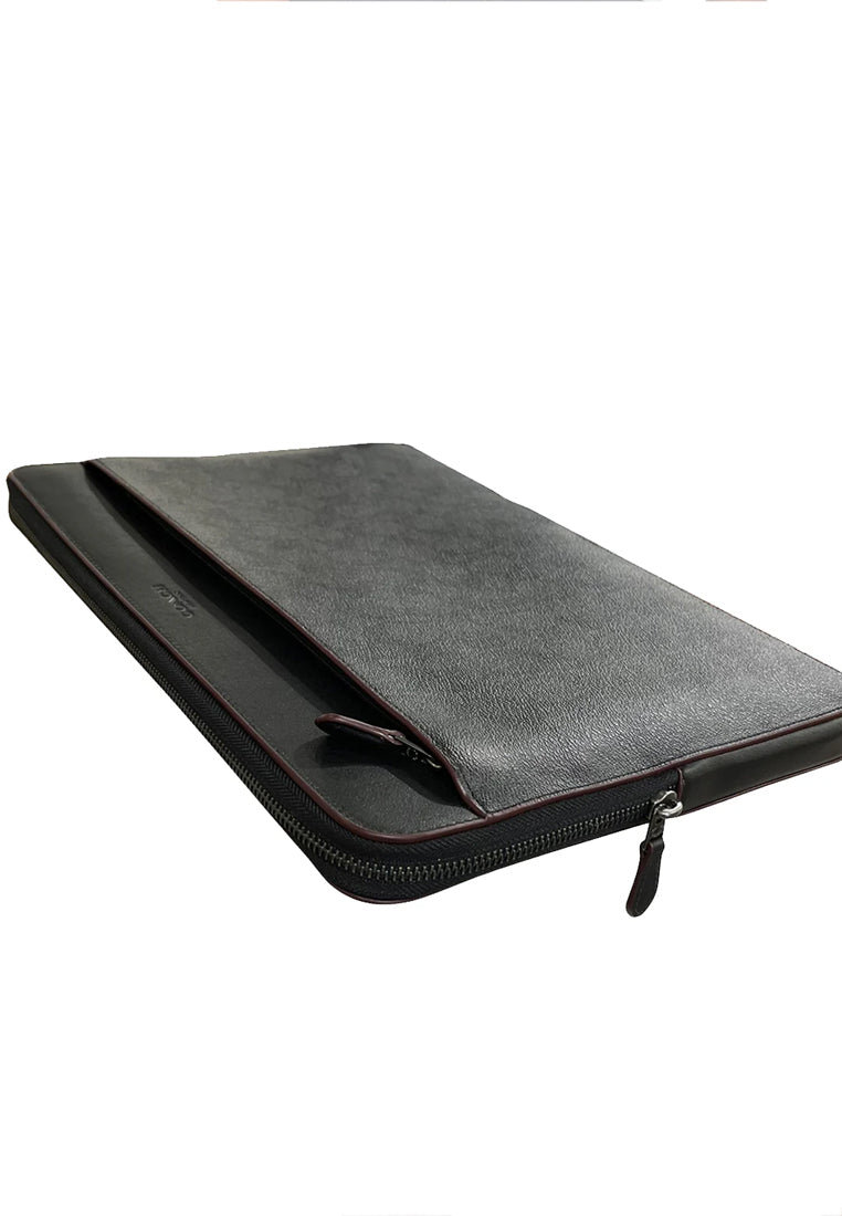 Coach Mens Laptop Case In Signature Canvas - Black