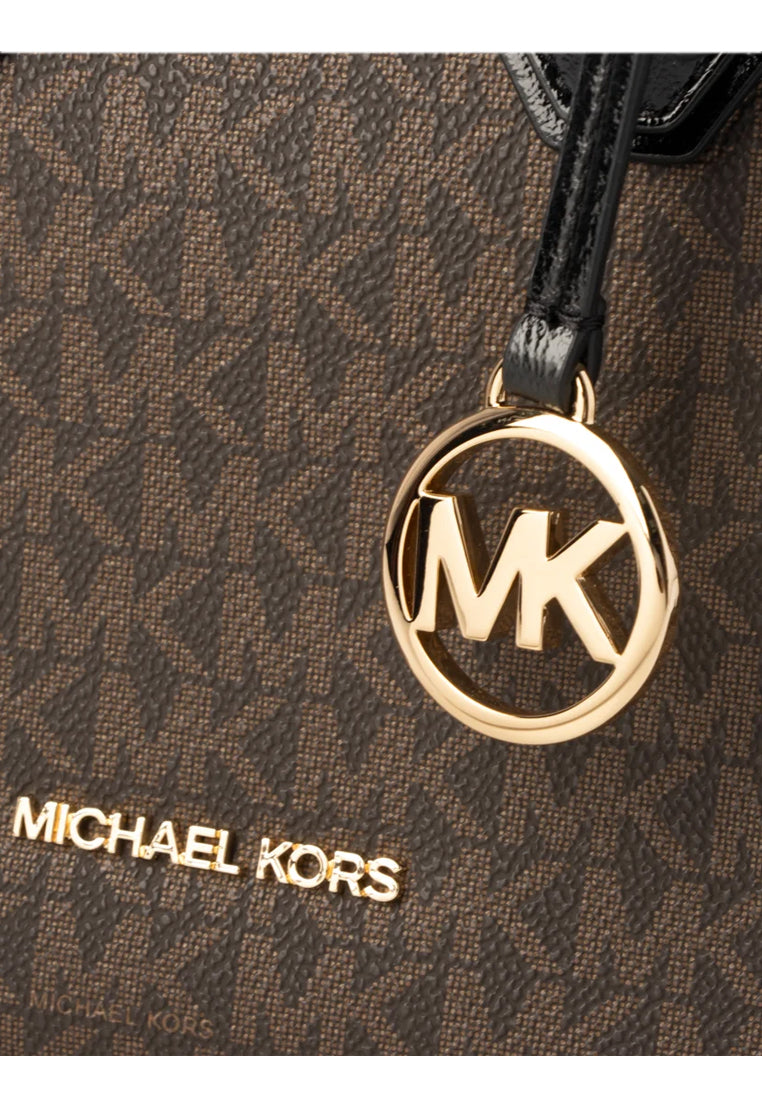 Michael Kors Mercer Extra-Small Signature Logo Crossbody Bag - Brown/Black