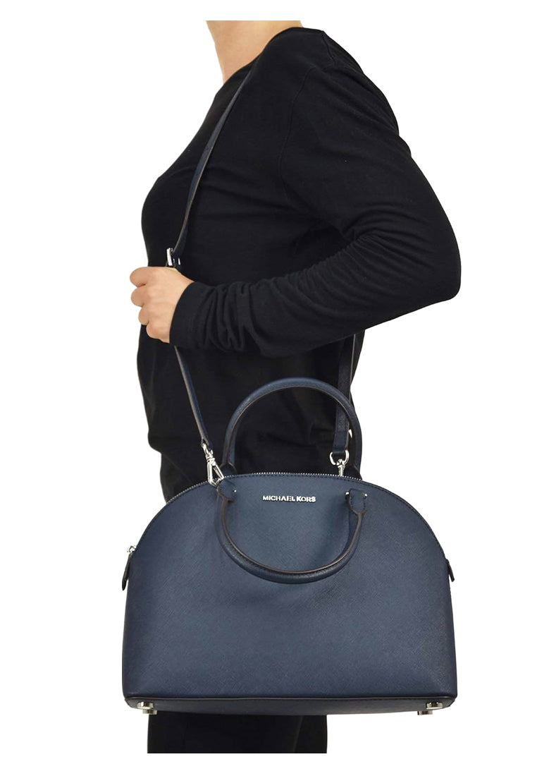 Michael Kors Emmy Large Dome Satchel - Navy