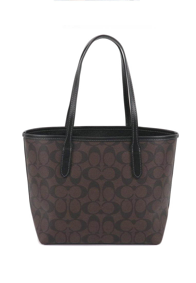 Coach Mini City Tote In Signature Canvas - Dark Brown