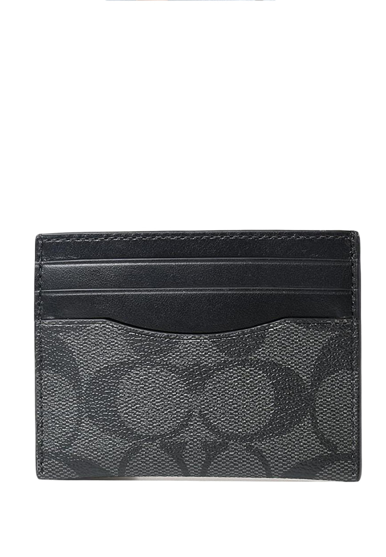 Coach Slim ID Card Case In Signature Canvas - Black