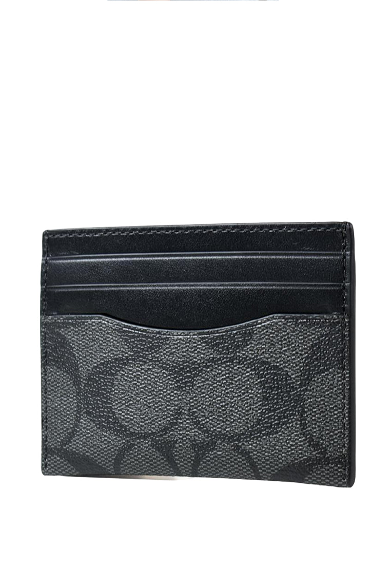 Coach Slim ID Card Case In Signature Canvas - Black