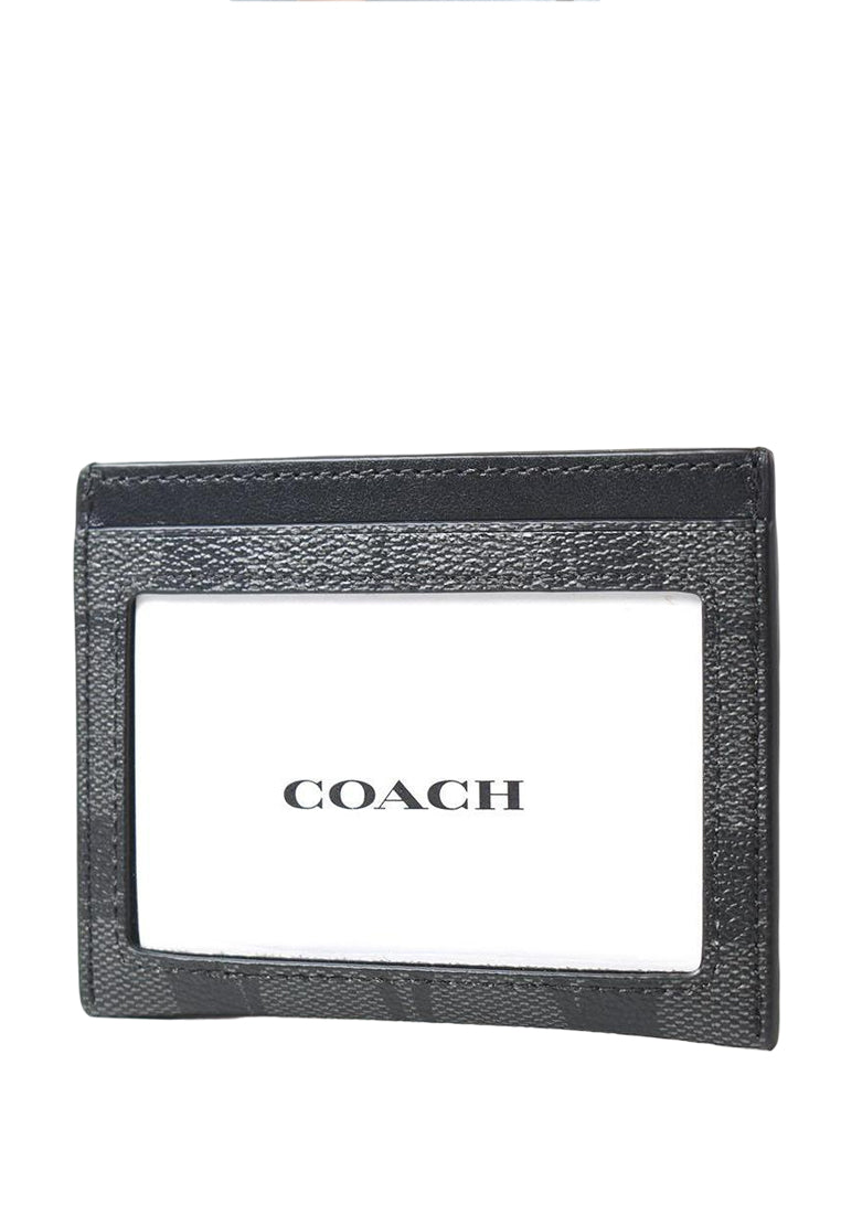 Coach Slim ID Card Case In Signature Canvas - Black