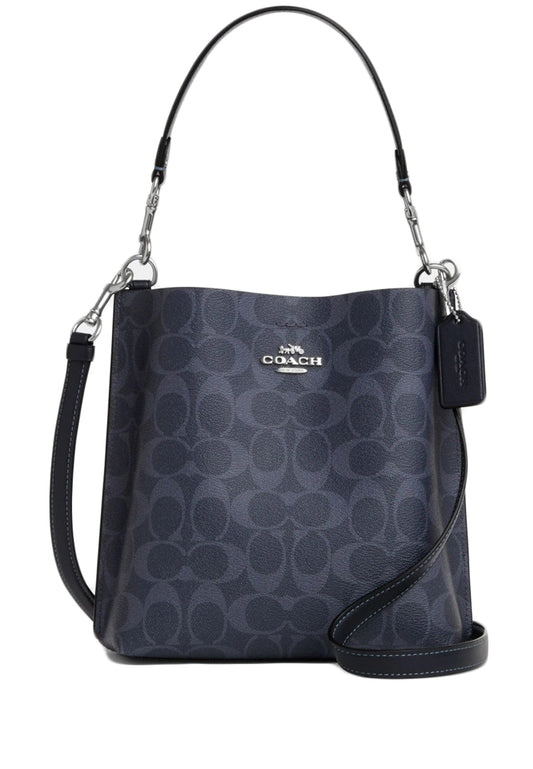 Coach Mollie Bucket Bag 22 In Signature Canvas - Navy