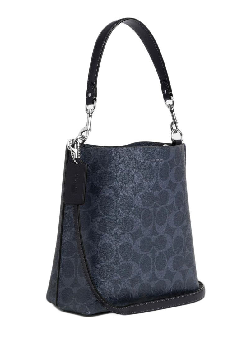 Coach Mollie Bucket Bag 22 In Signature Canvas - Navy