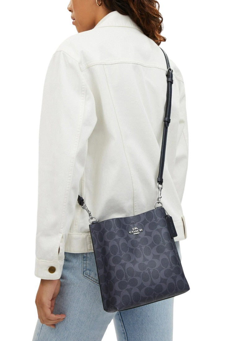 Coach Mollie Bucket Bag 22 In Signature Canvas - Navy