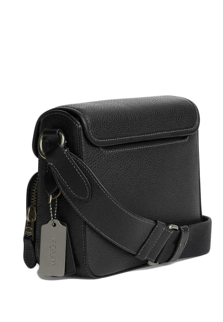 Coach Mens Sullivan Flap Crossbody Bag - Black