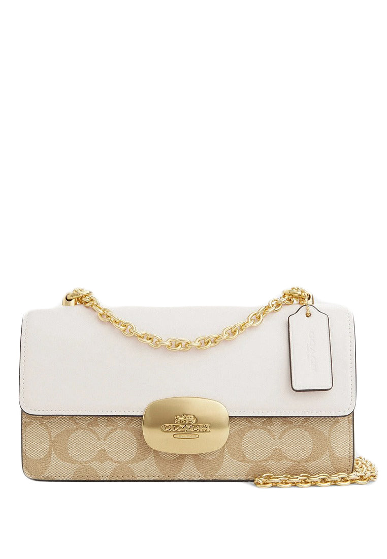 Coach Eliza Flap Crossbody Bag In Signature Canvas - Light Brown