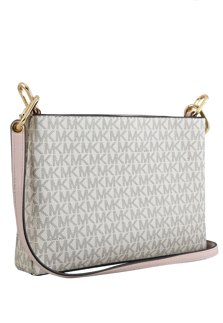 Michael Kors Trisha Medium Logo Crossbody Bag - Vanilla/Powder Blush