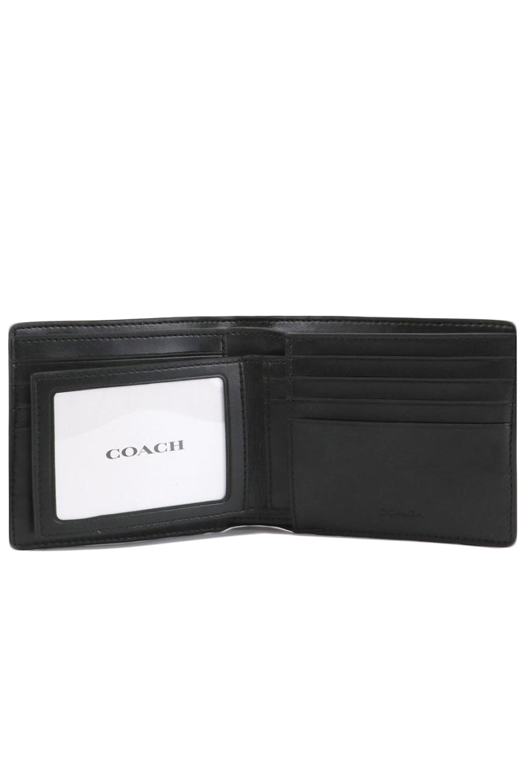 Coach Mens 3 In 1 Wallet In Signature Canvas With Varsity Stripe - Black/Blue/White