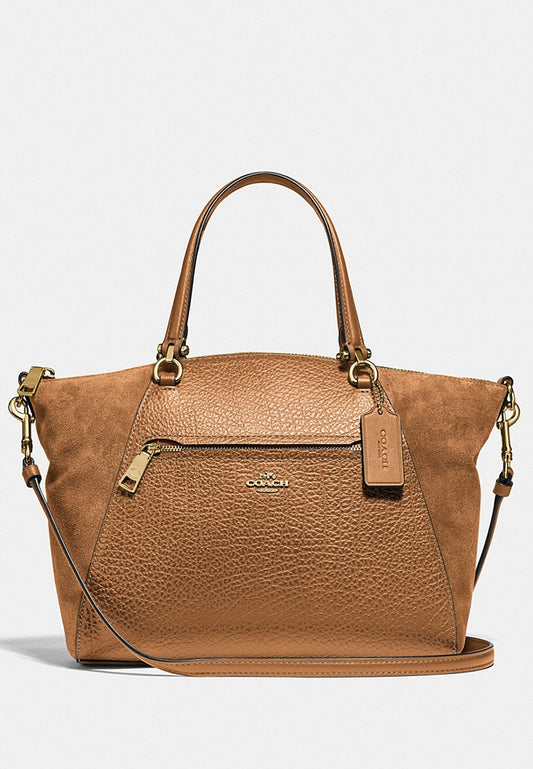 Coach Prairie Satchel With Buffalo-embossed Leather - Brown