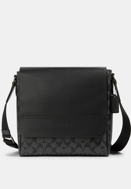 Coach Houston Map Bag In Signature Canvas - Black