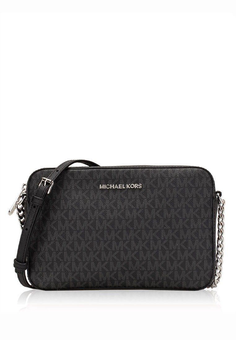 Michael Kors Jet Set Signature Large East West Crossbody - Black