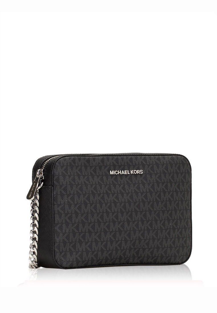 Michael Kors Jet Set Signature Large East West Crossbody - Black