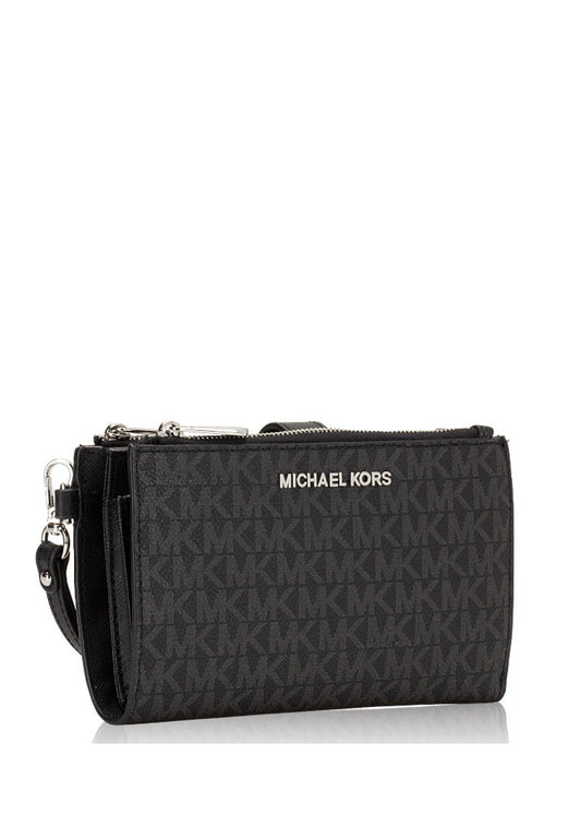 Michael Kors Jet Set Travel Large Signature Double Zip Wristlet - Black