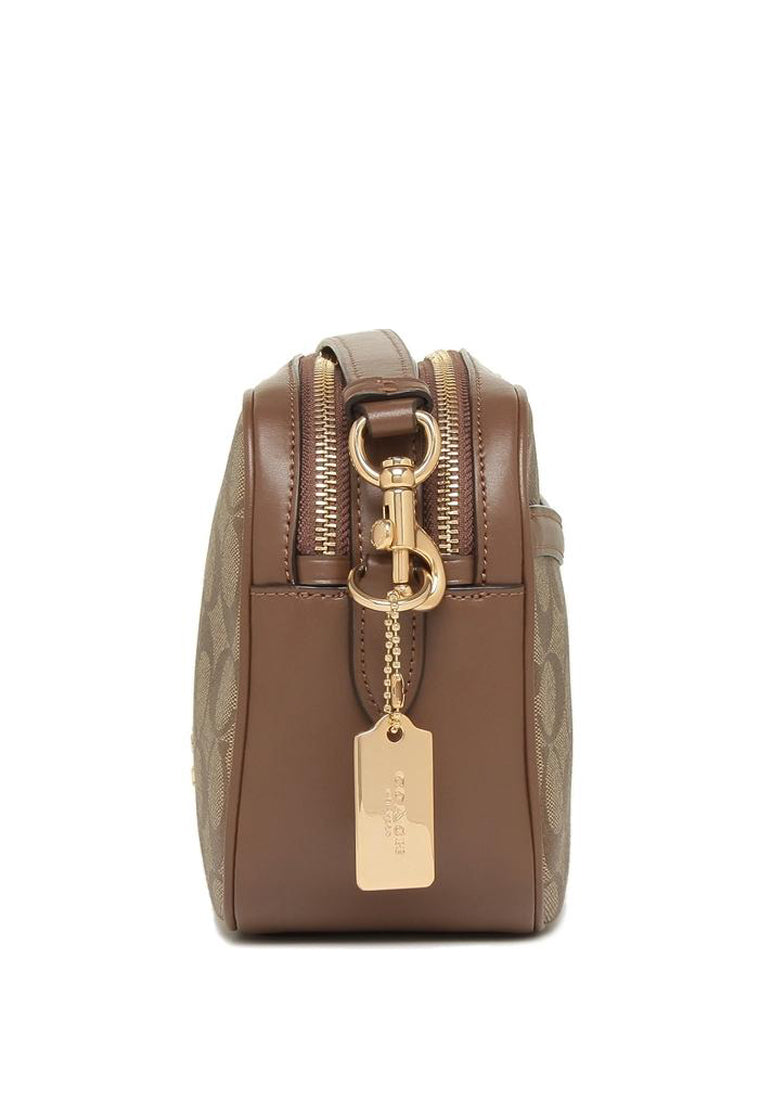 Coach Jes Double Zip Crossbody Bag In Signature Canvas - Brown