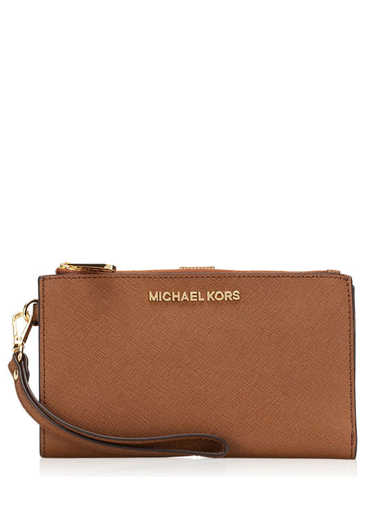 Michael Kors Jet Set Travel Large Signature Double Zip Wristlet - Brown