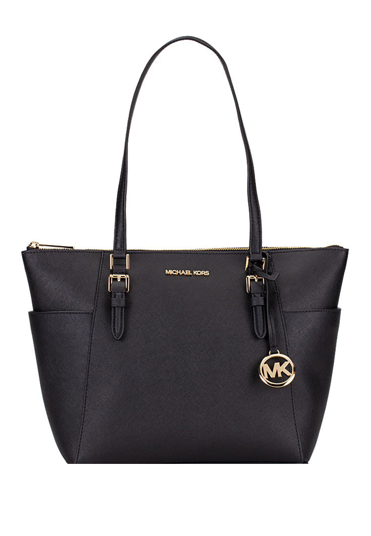 Michael Kors Charlotte Large Top Zip Tote Bag - Black