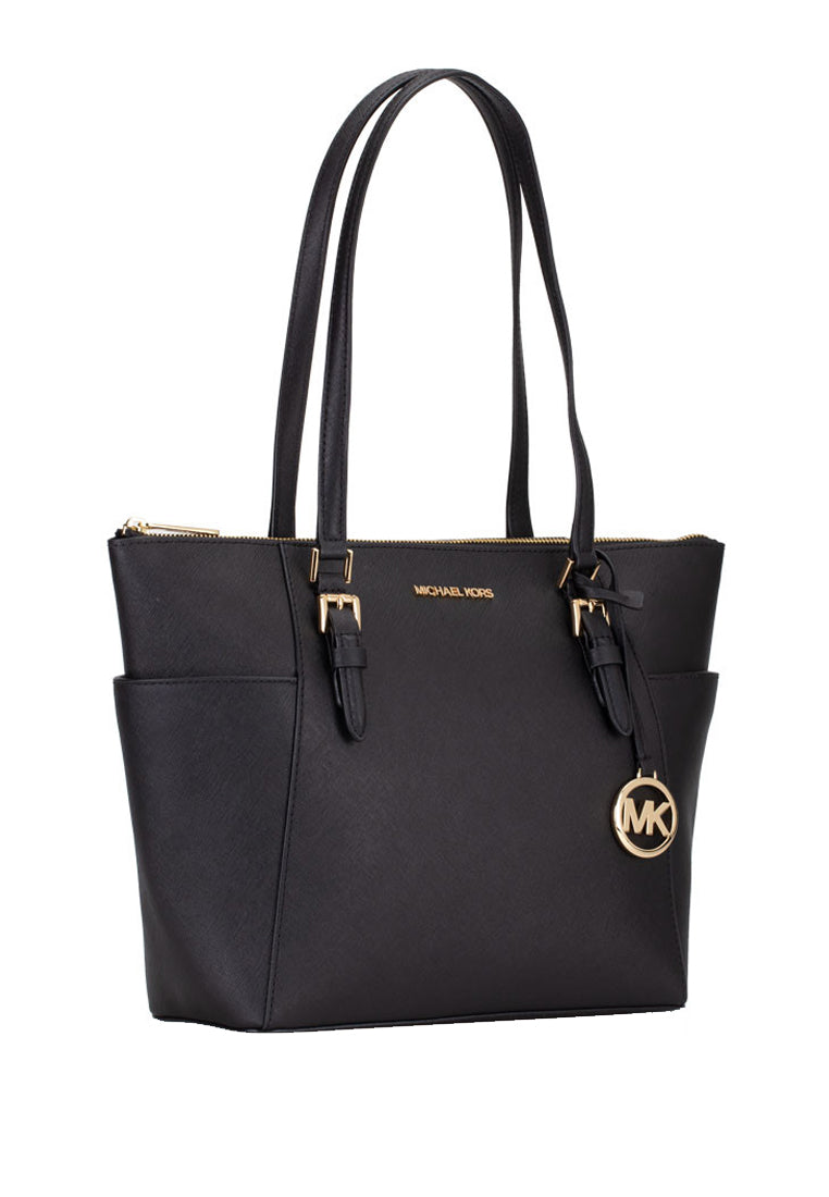 Michael Kors Charlotte Large Top Zip Tote Bag - Black