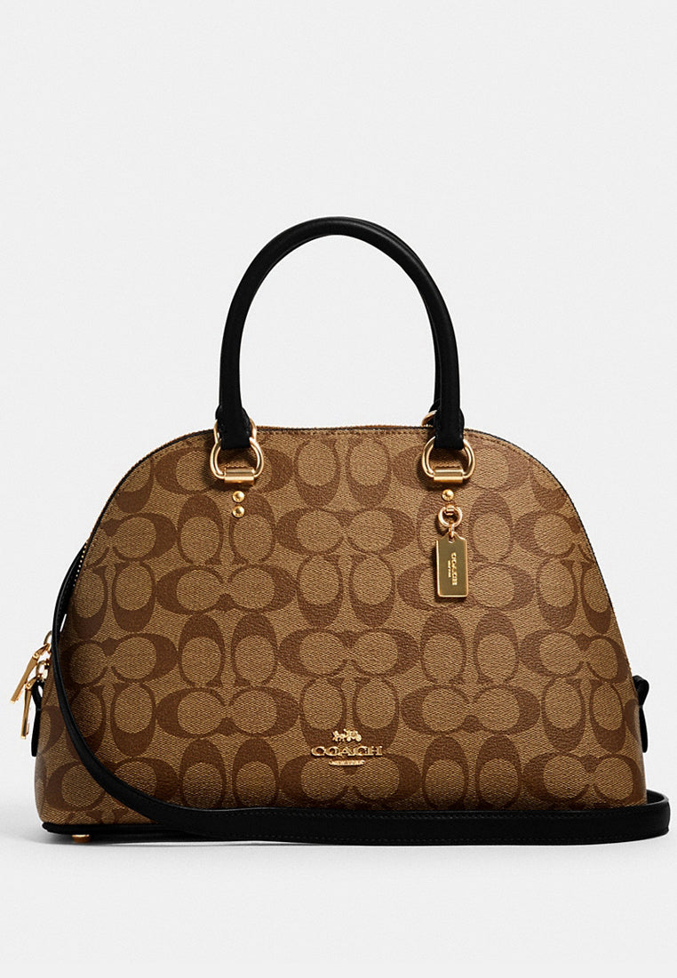 Coach Katy Satchel In Signature Canvas - Brown/Black