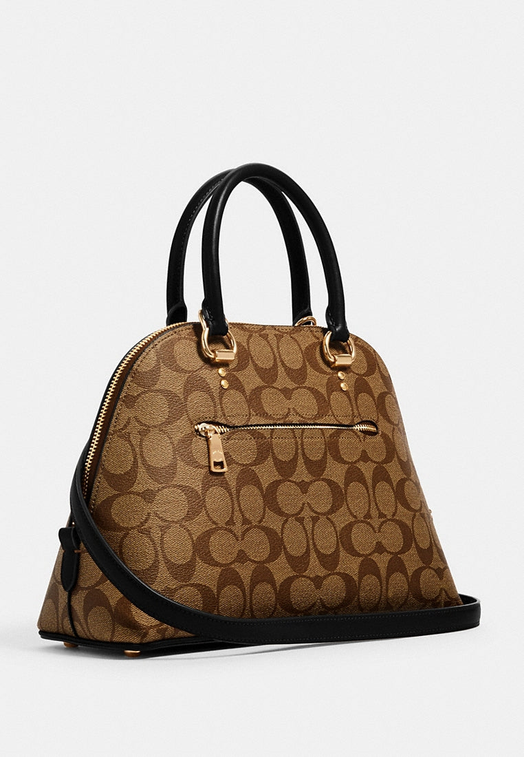 Coach Katy Satchel In Signature Canvas - Brown/Black