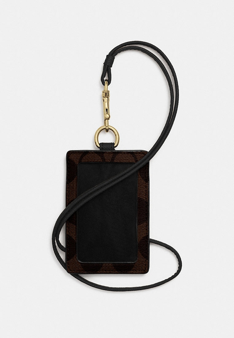 Coach ID Lanyard In Signature Canvas - Dark Brown