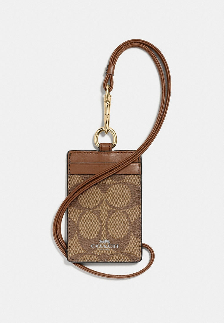 Coach ID Lanyard In Signature Canvas - Brown