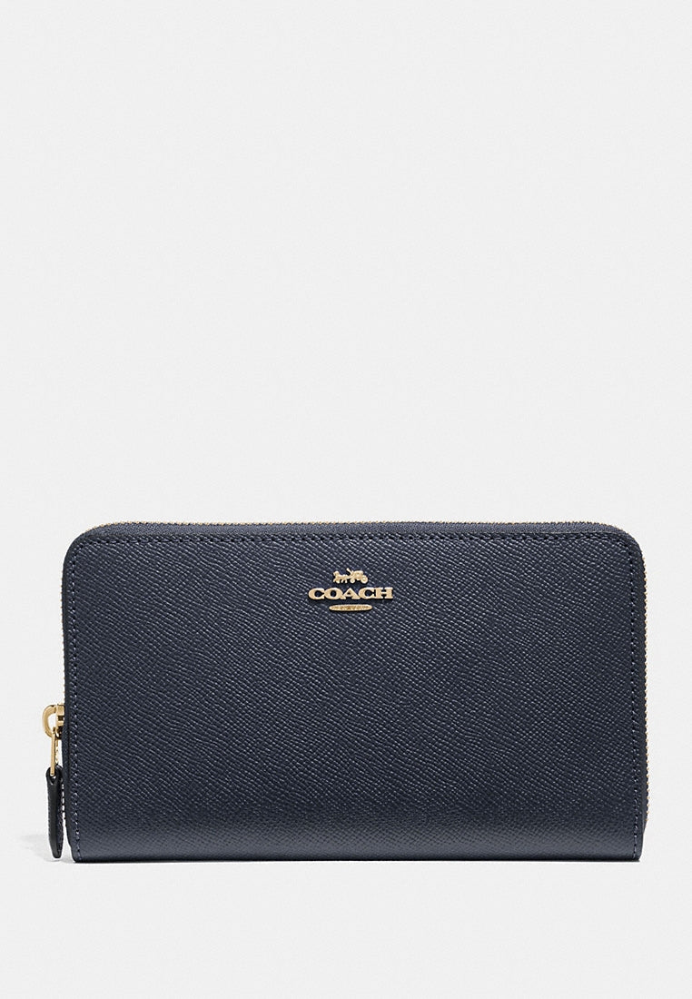 Coach Continental Zip Around Wallet - Navy