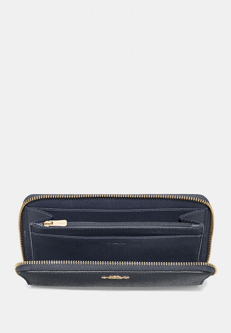 Coach Continental Zip Around Wallet - Navy