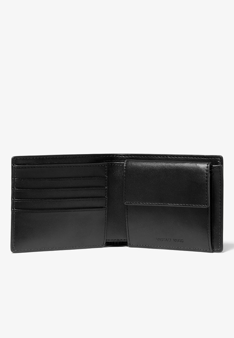 Michael Kors Cooper Logo Billfold Men Wallet With Coin Pouch - Brown/Black