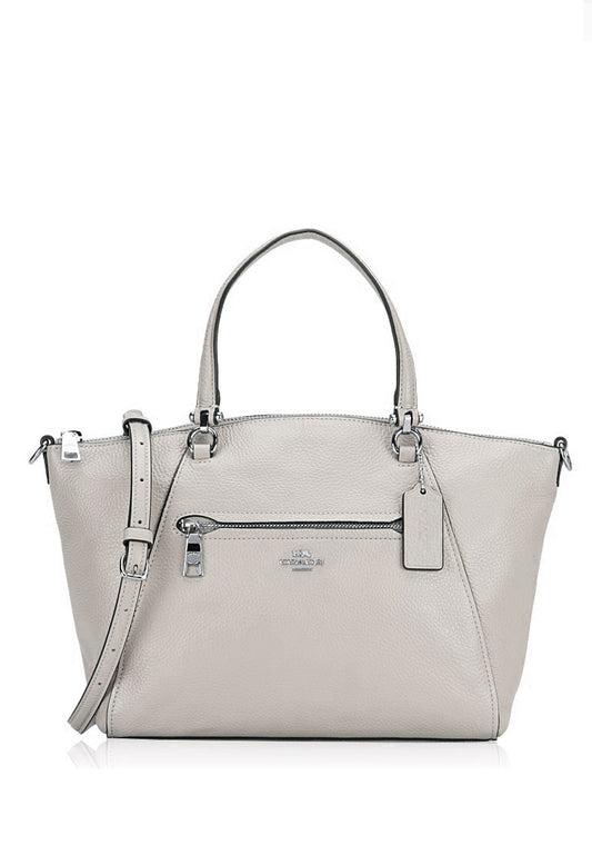 Coach Pebbled Leather Prairie Satchel - Grey Birch