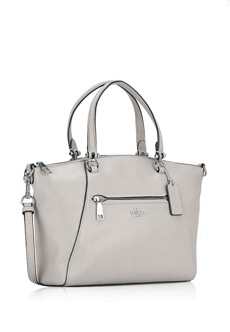 Coach Pebbled Leather Prairie Satchel - Grey Birch