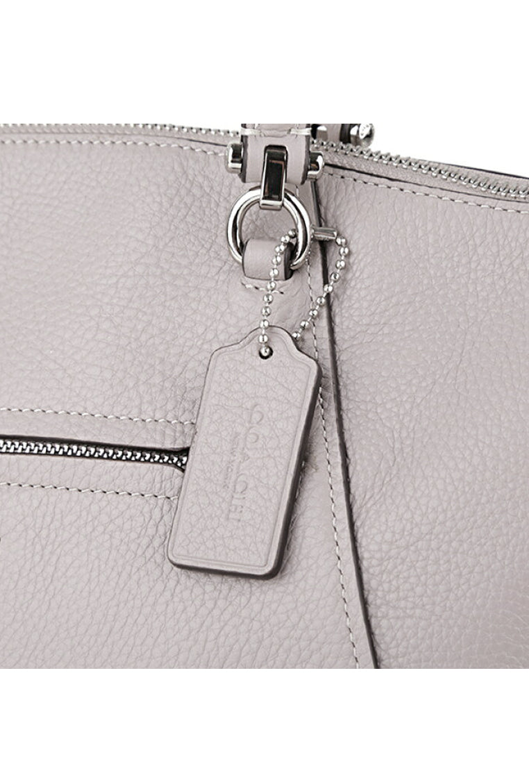 Coach Pebbled Leather Prairie Satchel - Grey Birch