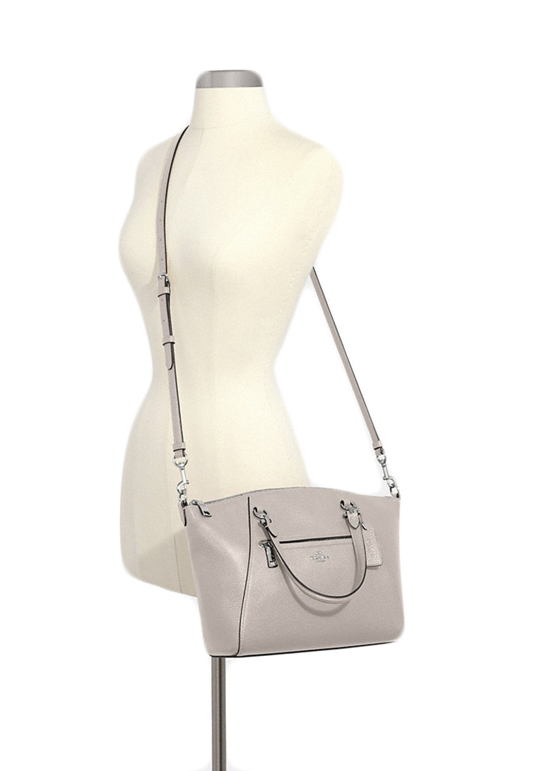 Coach Pebbled Leather Prairie Satchel - Grey Birch