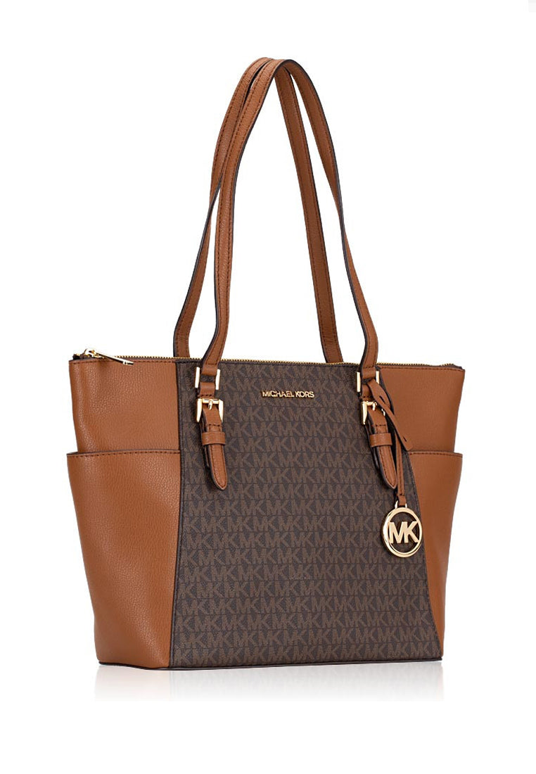 Michael Kors Charlotte Large Tote Bag In Signature - Brown