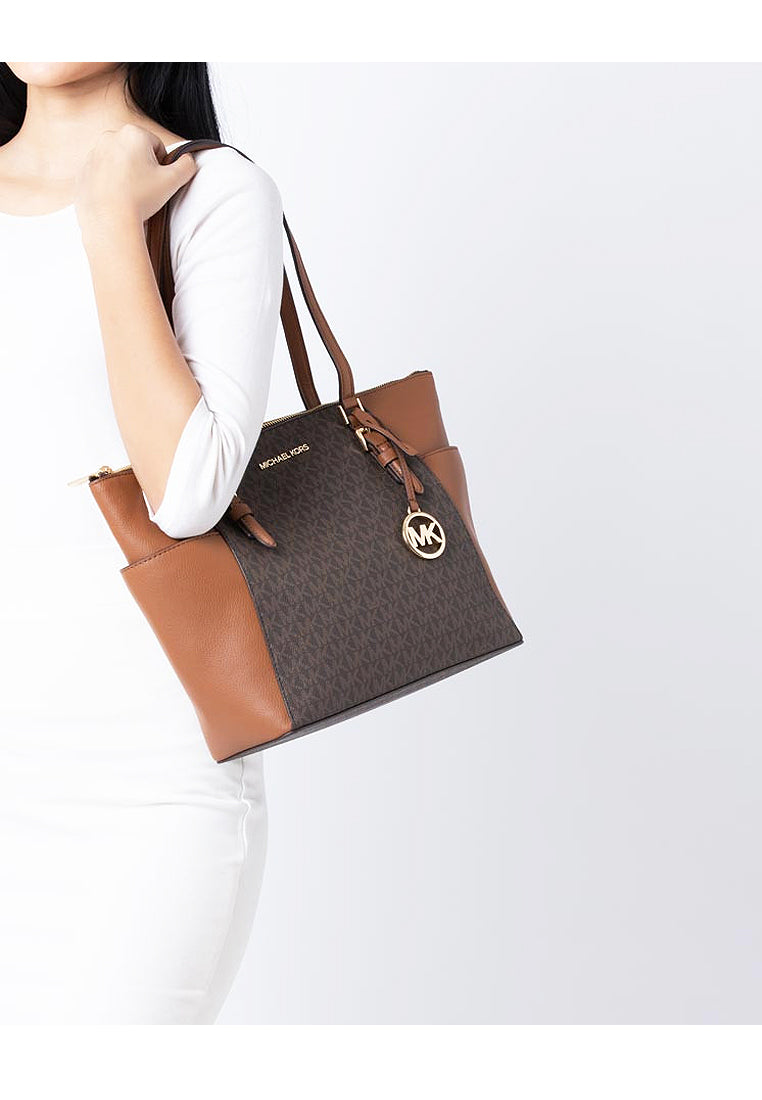 Michael Kors Charlotte Large Tote Bag In Signature - Brown