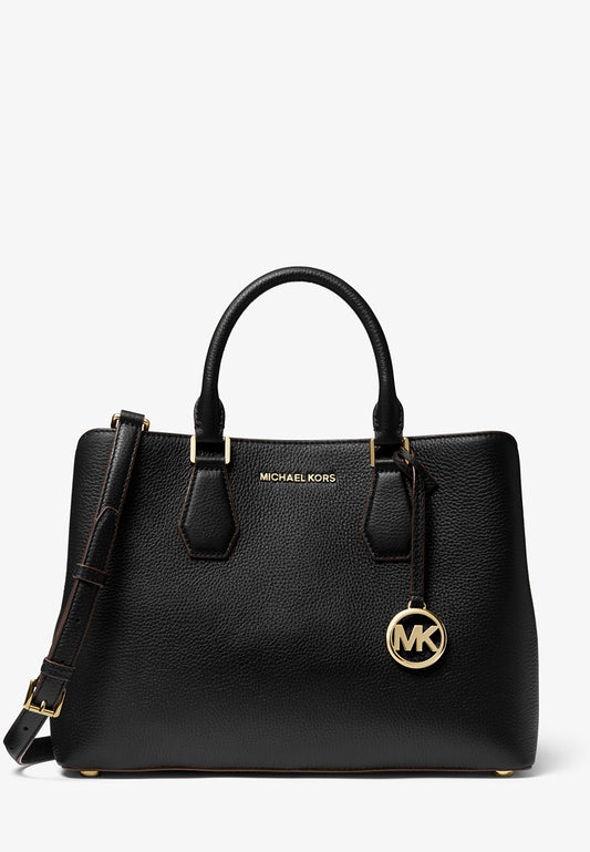 Michael Kors Camille Large Pebbled Leather Satchel - Black