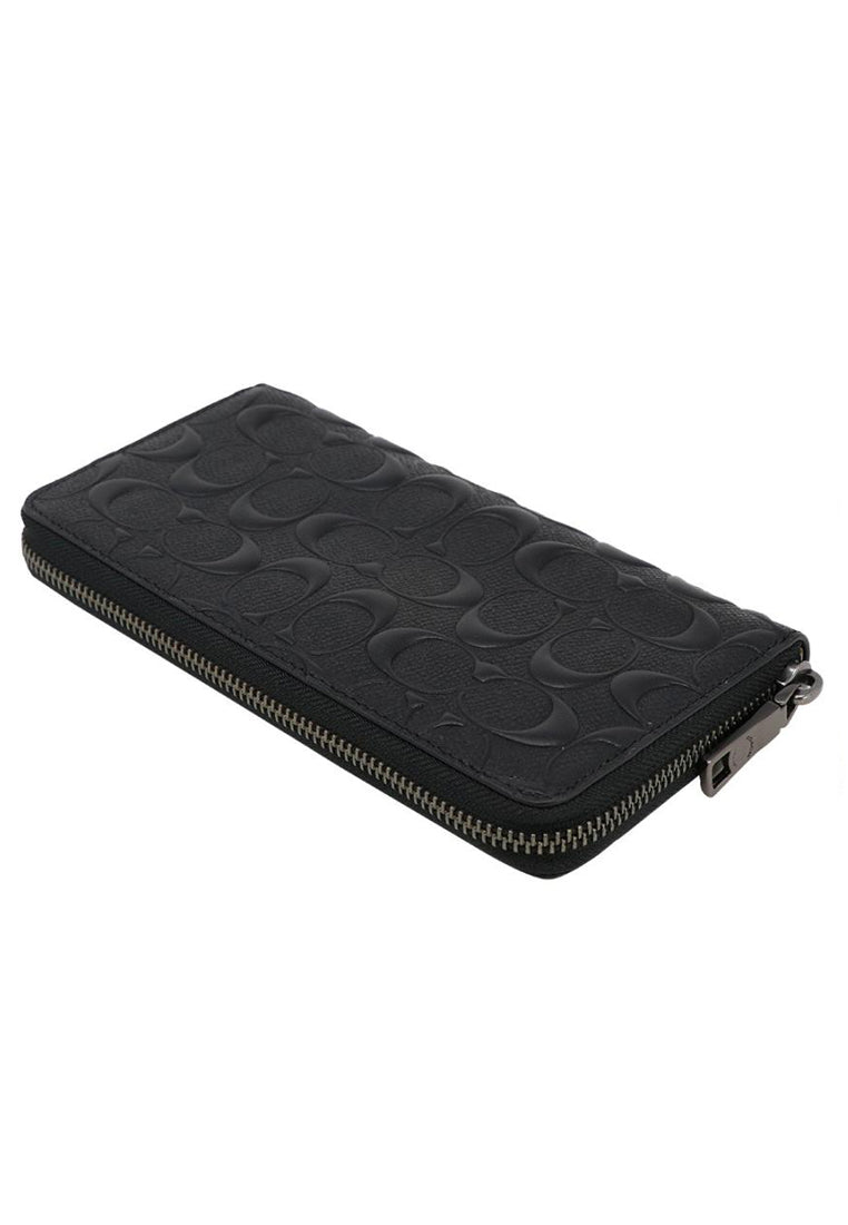 Coach Accordion Mens Wallet In Signature Leather - Black