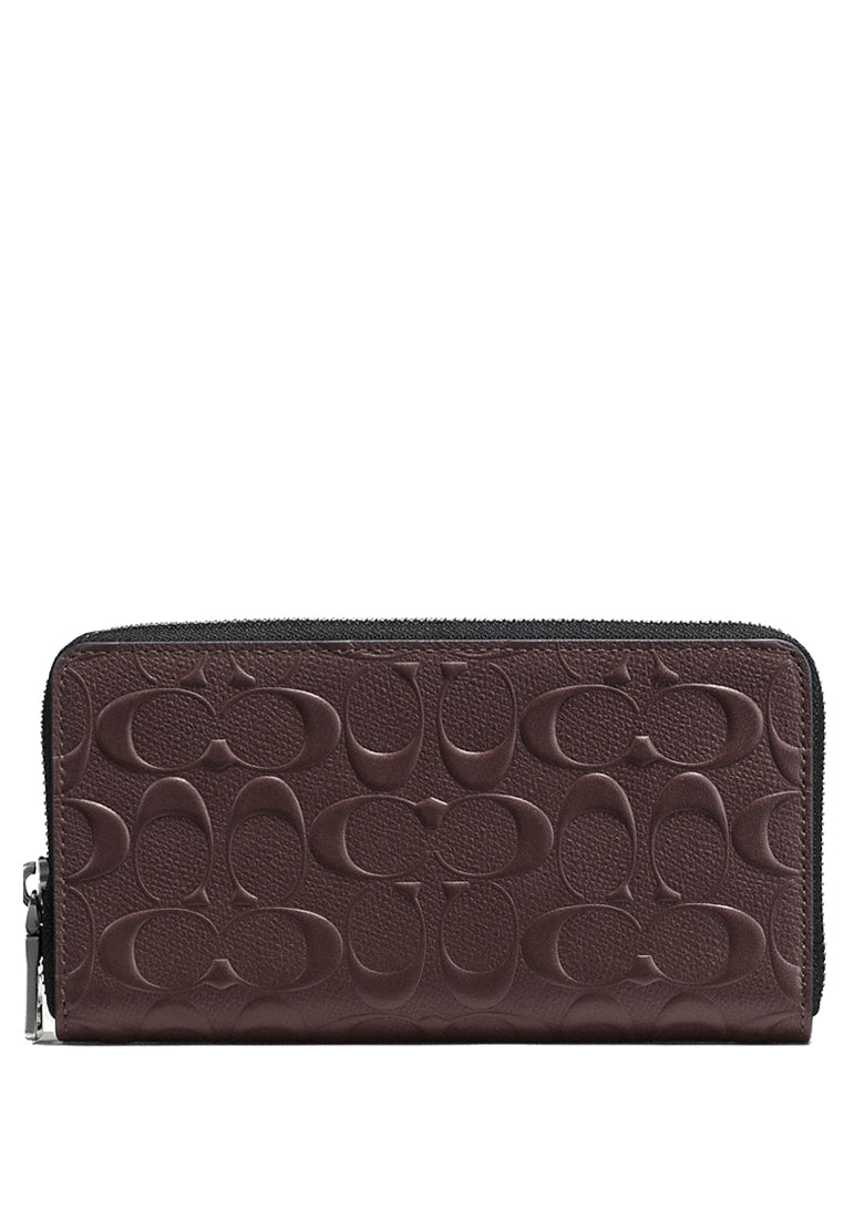 Coach Mens Accordion Wallet In Signature Leather - Mahogany