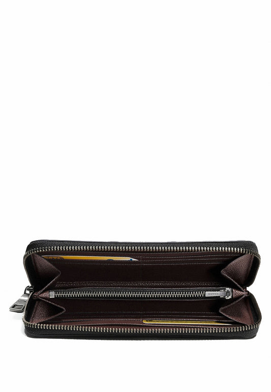 Coach Mens Accordion Wallet In Signature Leather - Mahogany