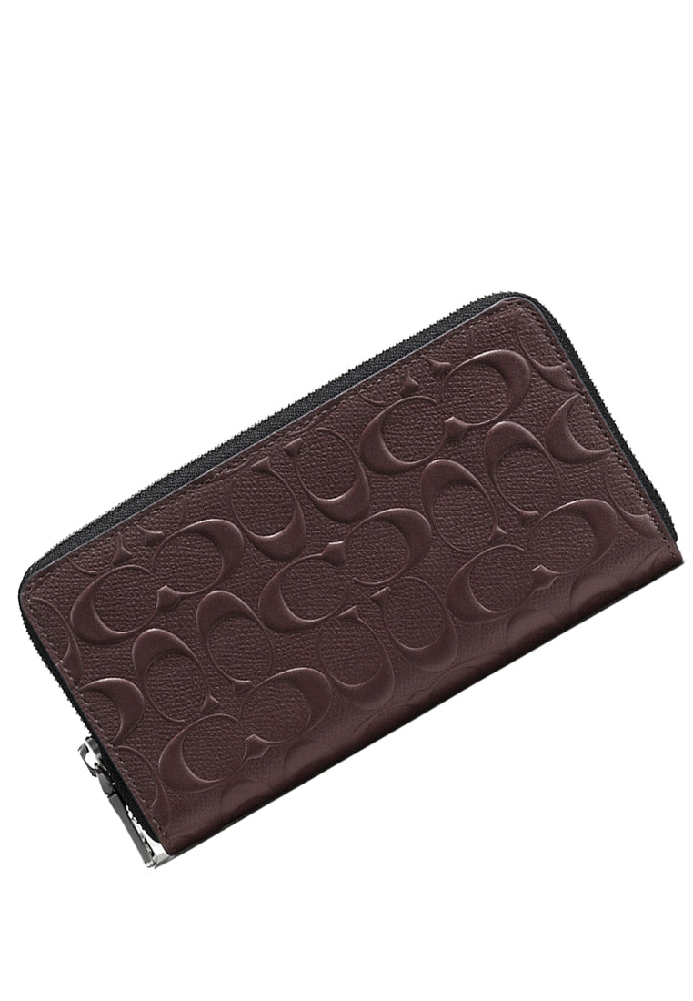 Coach Mens Accordion Wallet In Signature Leather - Mahogany