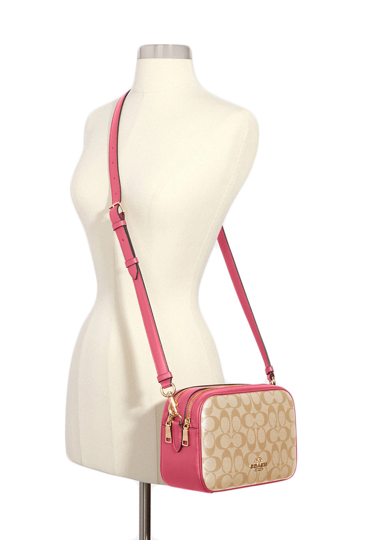 Coach Jes Crossbody In Signature Canvas Light Brown Pink Haute Style Malaysia