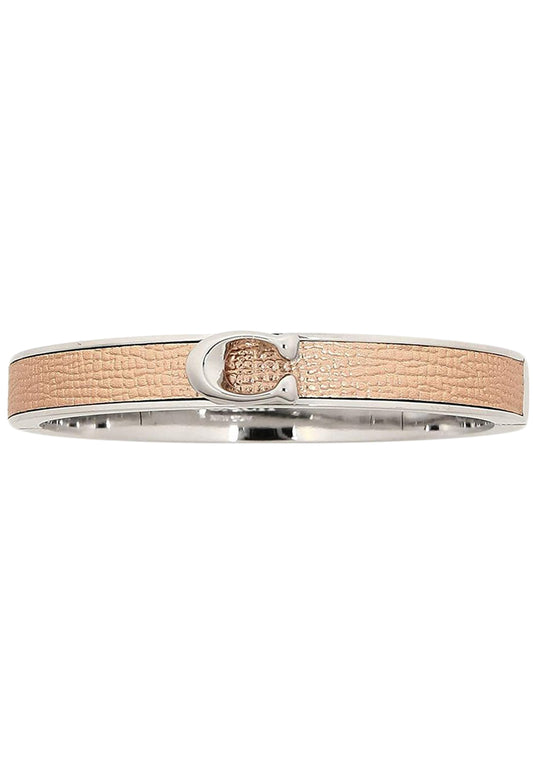 Coach Push Signature Hinged Bangle - Platnium