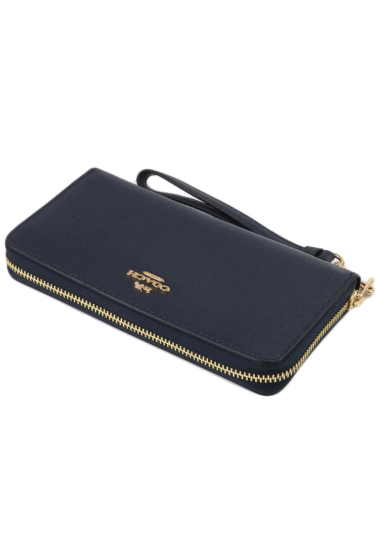 Coach Long Zip Around Wallet - Navy