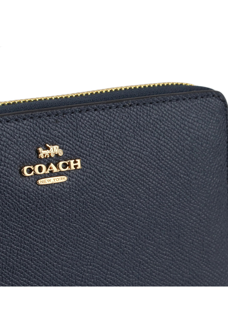 Coach Long Zip Around Wallet - Navy