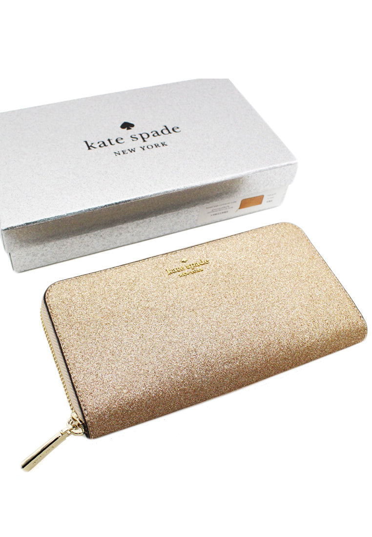 Kate Spade Shimmy Glitter Boxed Large Continental Wallet - Rose Gold