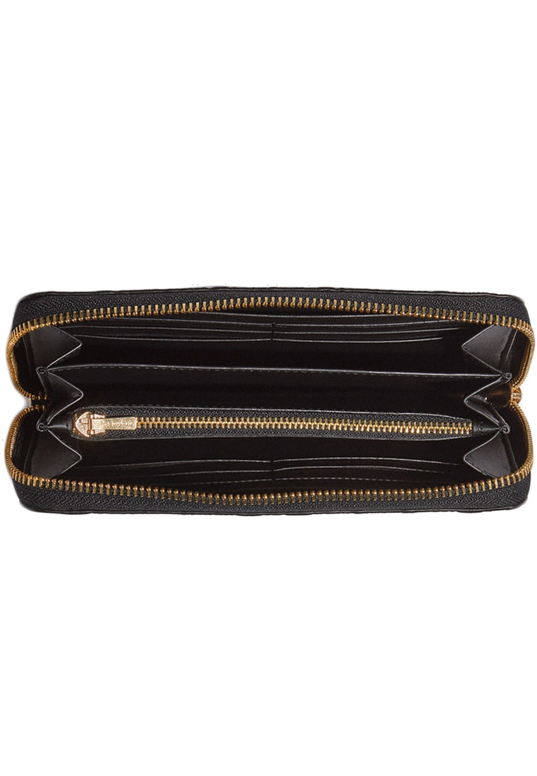 Coach Long Zip Around Wallet In Signature Leather - Black