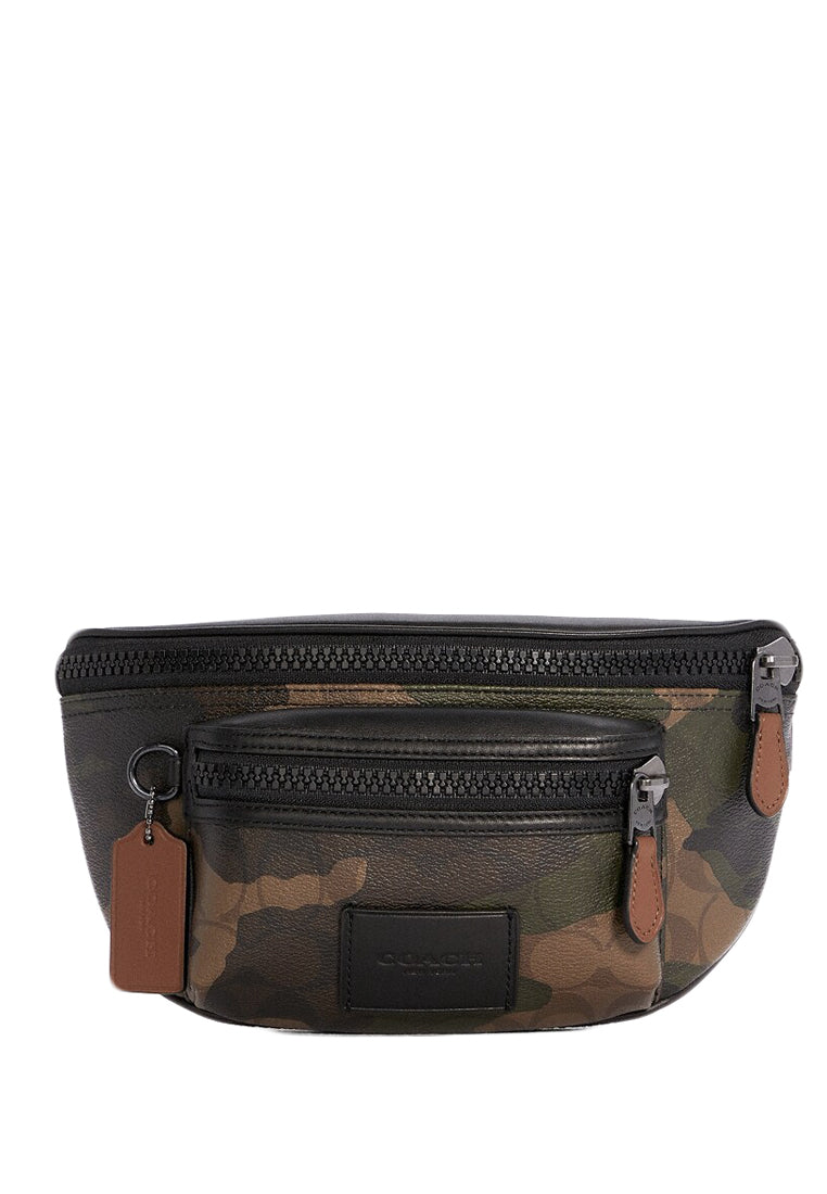 Coach Westway Belt Bag In Signature Canvas With Camo Print - Gunmetal